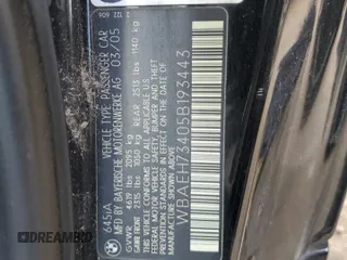 2005 BMW 6 Series 645Ci with VIN WBAEH73405B193443, listed as a Copart auction lot 76196784 with 0 mi miles and Salvage Title. Bid and sale history available at carsss.com. Image 13.