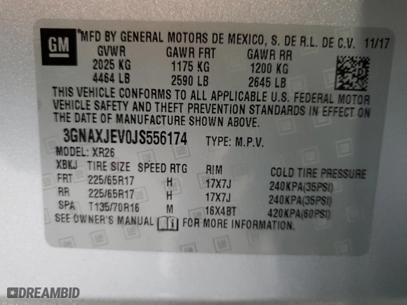 2018 Chevrolet Equinox LT with VIN 3GNAXJEV0JS556174, listed as a Copart auction lot 54254145 with 132,650 mi miles and Salvage Title. Bid and sale history available at carsss.com. Image 13.