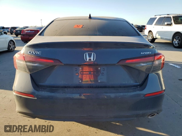 2025 Honda Civic Sedan Sport with VIN 2HGFE2F5XSH538683, listed as a Copart auction lot 50082045 with 6,601 mi miles and Salvage Title. Bid and sale history available at carsss.com. Image 6.