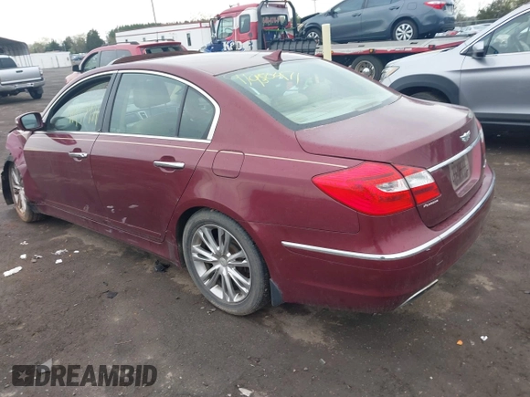 2012 Hyundai Genesis 3.8L z VIN KMHGC4DD2CU190449, wystawiony jako IAAI lot #41950971 z przebiegiem 180 008 mil mil oraz . Historia ofert i sprzedaży dostępna na DreamBid. Obrazek 3.