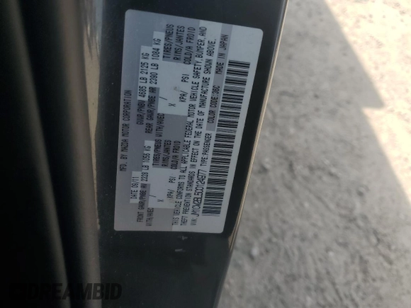 2012 Mazda 5 Sport with VIN JM1CW2BL5C0124977, listed as a Copart auction lot 60024205 with 273,627 mi miles and Clean title. Bid and sale history available at DreamBid. Image 13.