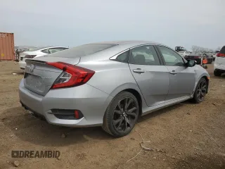 2019 Honda Civic Sport with VIN 2HGFC2F8XKH517042, listed as a Copart auction lot 51226175 with 45,419 mi miles and Salvage Title. Bid and sale history available at DreamBid. Image 3.