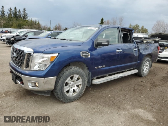 2017 Nissan Titan SV with VIN 1N6AA1EJXHN534790, listed as a Copart auction lot 52567735 with 184,884 mi miles and Salvage Title. Bid and sale history available at DreamBid. Image 1.