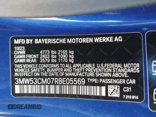 2024 BMW 2 Series M240i xDrive with VIN 3MW53CM07R8E05569, listed as a IAAI auction lot 41699602 with 5,308 mi miles and . Bid and sale history available at carsss.com. Image 9.