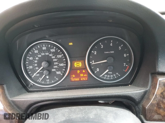 2007 BMW 3 Series 328i with VIN WBAVA33537KX82687, listed as a Copart auction lot 61492395 with 167,903 mi miles and Salvage title. Bid and sale history available at DreamBid. Image 9.