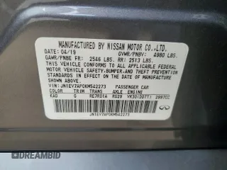 2019 Infiniti Q50 Luxe z VIN JN1EV7AP0KM542273, wystawiony jako Copart lot #50639035 z przebiegiem 44 001 mil mil oraz Szkoda całkowita • Salvage title. Historia ofert i sprzedaży dostępna na DreamBid. Obrazek 12.
