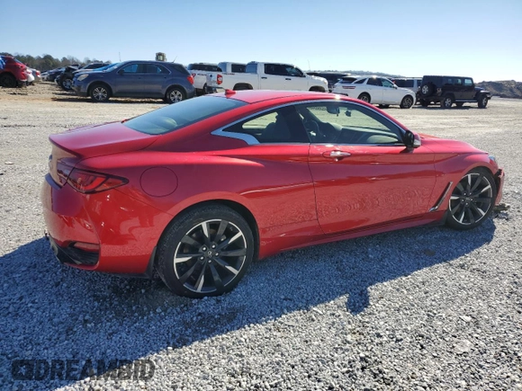 2022 Infiniti Q60 Luxe with VIN JN1EV7KKXNM600672, listed as a Copart auction lot 45350345 with 20,941 mi miles and Salvage Title. Bid and sale history available at DreamBid. Image 3.