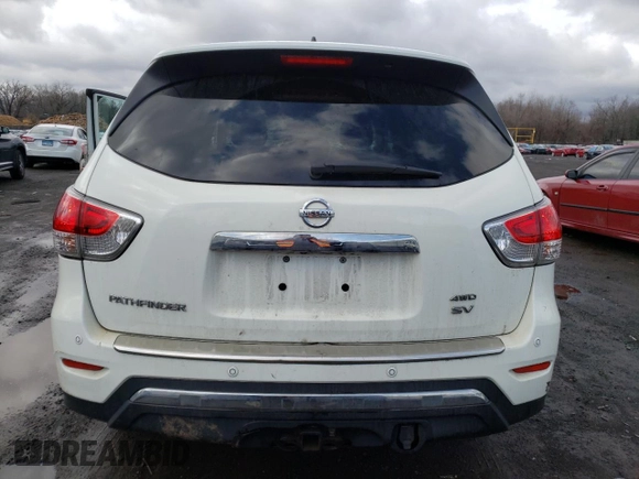 2016 Nissan Pathfinder SV with VIN 5N1AR2MM5GC652782, listed as a Copart auction lot 48289305 with 117,667 mi miles and Salvage Title. Bid and sale history available at carsss.com. Image 6.