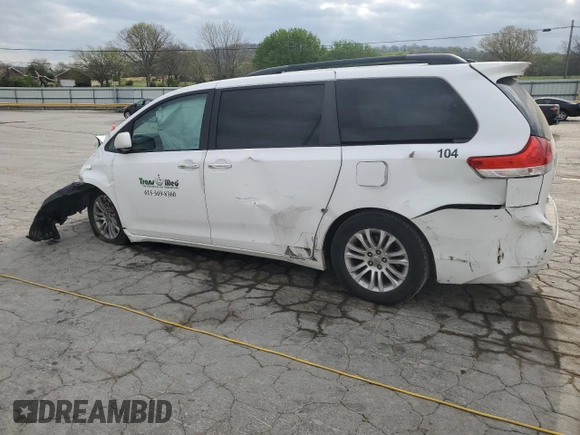 2011 Toyota Sienna XLE AAS with VIN 5TDYK3DC3BS011352, listed as a Copart auction lot 51928215 with 281,062 mi miles and Salvage Title. Bid and sale history available at carsss.com. Image 2.