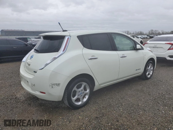 2011 Nissan LEAF SL-e with VIN JN1AZ0CPXBT004287, listed as a Copart auction lot 48035995 with 44,730 mi miles and Clean Title. Bid and sale history available at carsss.com. Image 3.