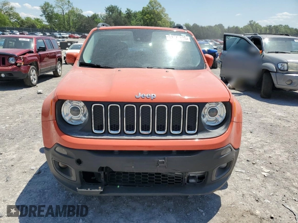 2017 Jeep Renegade Latitude with VIN ZACCJABBXHPF77140, listed as a Copart auction lot 54737895 with 157,373 mi miles and Salvage title. Bid and sale history available at DreamBid. Image 5.