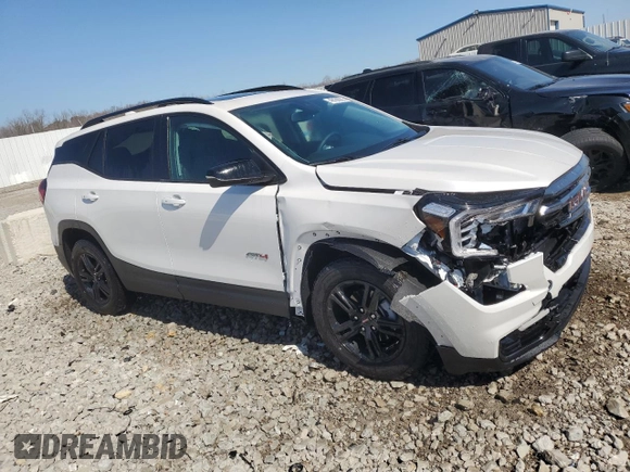 2024 GMC Terrain AT4 with VIN 3GKALYEGXRL393090, listed as a Copart auction lot 48188205 with 6,249 mi miles and Salvage Title. Bid and sale history available at DreamBid. Image 4.
