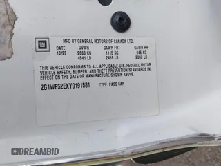2000 Chevrolet Impala с VIN 2G1WF52EXY9191581, выставлен на аукционе IAAI как лот 42649697 с пробегом Не указан миль и . История ставок и продаж доступна на DreamBid. Изображение 9.