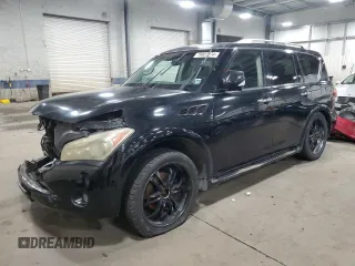 2011 Infiniti QX56 7-passenger with VIN JN8AZ2NE4B9000970, listed as a Copart auction lot 79907174 with 215,410 mi miles and Salvage Title. Bid and sale history available at carsss.com. Image 1.