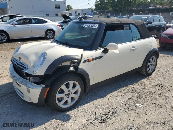 2008 MINI Cooper Convertible with VIN WMWRF335X8TG18063, listed as a Copart auction lot 56055084 with 71,474 mi miles and Salvage Title. Bid and sale history available at carsss.com. Image 1.