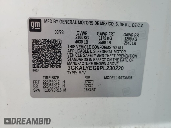 2023 GMC Terrain AT4 z VIN 3GKALYEG9PL230220, wystawiony jako Copart lot #51792825 z przebiegiem 27 957 mil mil oraz Szkoda całkowita • Salvage title. Historia ofert i sprzedaży dostępna na DreamBid. Obrazek 14.