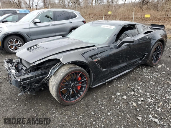 2017 Chevrolet Corvette Z06 1LZ with VIN 1G1YP2D66H5600182, listed as a Copart auction lot 48199795 with 38,326 mi miles and Salvage Title. Bid and sale history available at carsss.com. Image 1.