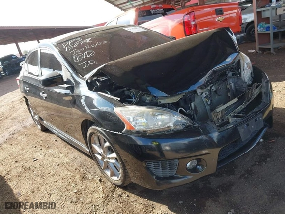 2013 Nissan Sentra SR with VIN 3N1AB7AP6DL692859, listed as a IAAI auction lot 41462052 with 124,370 mi miles. Bid and sale history available at carsss.com. Image 1.