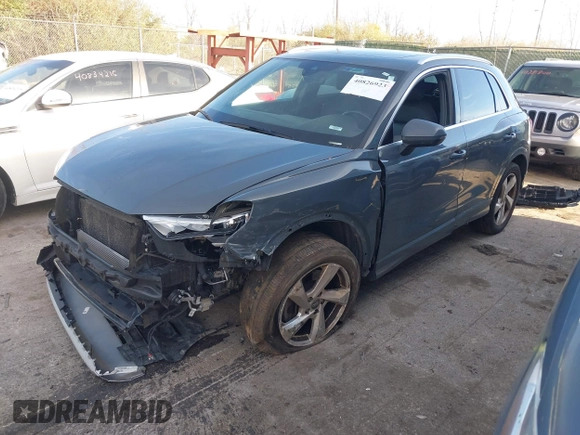 2019 Audi Q3 Premium with VIN WA1AECF34K1077065, listed as a IAAI auction lot 40826923 with 85,458 mi miles and . Bid and sale history available at DreamBid. Image 18.