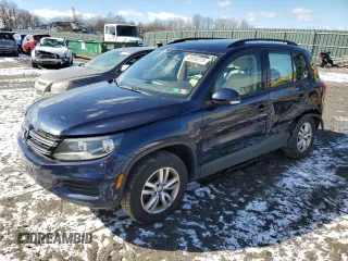 2016 Volkswagen Tiguan S with VIN WVGBV7AX9GW574405, listed as a Copart auction lot 45090275 with 74,974 mi miles and Salvage Title. Bid and sale history available at DreamBid. Image 1.