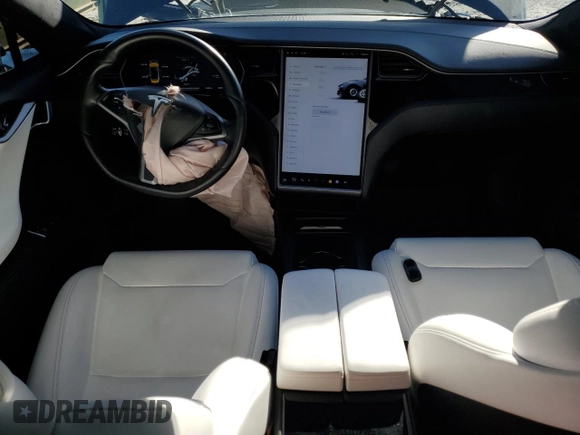 2018 Tesla Model S 75D with VIN 5YJSA1E26JF283528, listed as a Copart auction lot 46980685 with 35,371 mi miles and Salvage Title. Bid and sale history available at DreamBid. Image 8.