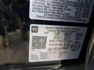 2025 Chevrolet Silverado 1500 with VIN 1GCUKEE86SZ159322, listed as a Copart auction lot 52690435 with 4,975 mi miles and Salvage Title. Bid and sale history available at DreamBid. Image 12.