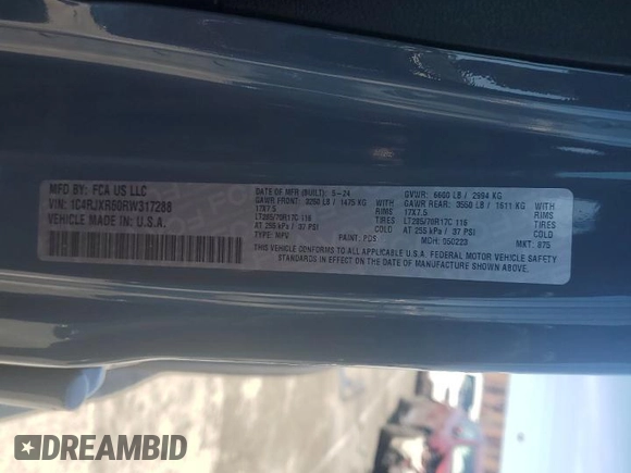 2024 Jeep Wrangler Rubicon с VIN 1C4RJXR60RW317288, выставлен на аукционе Copart как лот 49910465 с пробегом 3 259 миль миль и Списание • Salvage title. История ставок и продаж доступна на DreamBid. Изображение 13.