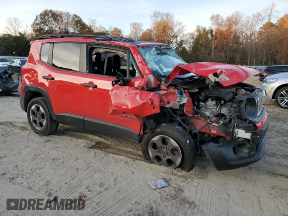 2017 Jeep Renegade Sport with VIN ZACCJBAB5HPF02529, listed as a Copart auction lot 80759394 with 130,906 mi miles and Salvage Title. Bid and sale history available at carsss.com. Image 4.