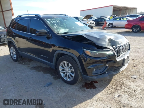 2019 Jeep Cherokee Latitude with VIN 1C4PJLCB7KD331955, listed as a IAAI auction lot 41813248 with 96,212 mi miles. Bid and sale history available at carsss.com. Image 1.