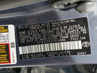 2020 Toyota Avalon Hybrid Limited with VIN 4T1D21FB3LU019886, listed as a Copart auction lot 50025314 with 54,956 mi miles and Salvage Title. Bid and sale history available at carsss.com. Image 12.