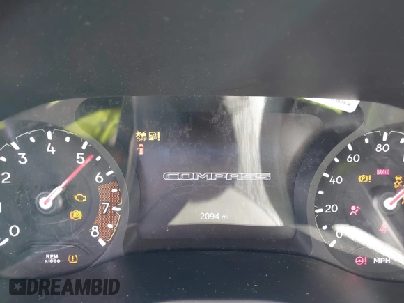 2025 Jeep Compass Sport with VIN 3C4NJDAN9ST516030, listed as a IAAI auction lot 41471666 with 2,094 mi miles and . Bid and sale history available at DreamBid. Image 16.