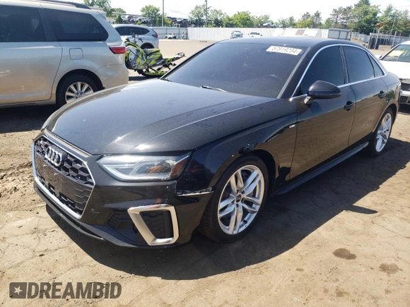 2020 Audi A4 Premium z VIN WAUDNAF4XLA071284, wystawiony jako Copart lot #57919234 z przebiegiem 60 947 mil mil oraz Szkoda całkowita • Salvage title. Historia ofert i sprzedaży dostępna na DreamBid. Obrazek 1.
