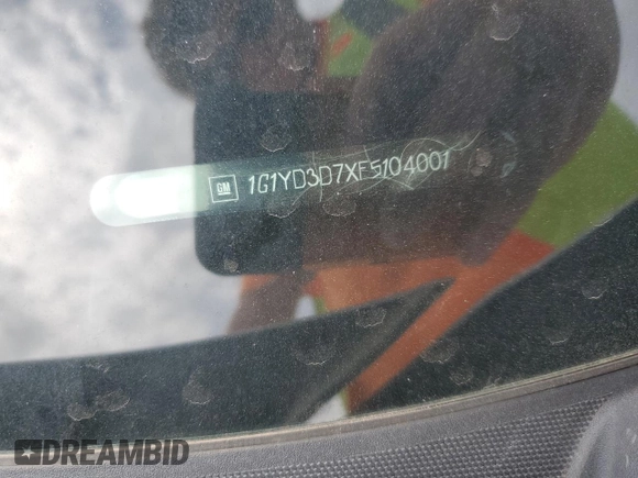 2015 Chevrolet Corvette 2LT with VIN 1G1YD3D7XF5104001, listed as a Copart auction lot 57149215 with Not provided miles and Salvage title. Bid and sale history available at DreamBid. Image 12.