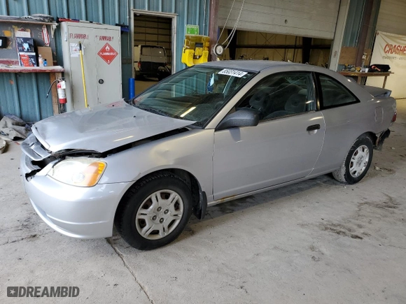 2001 Honda Civic LX with VIN 1HGEM21541L063233, listed as a Copart auction lot 85031414 with 130,208 mi miles and Salvage Title. Bid and sale history available at carsss.com. Image 1.