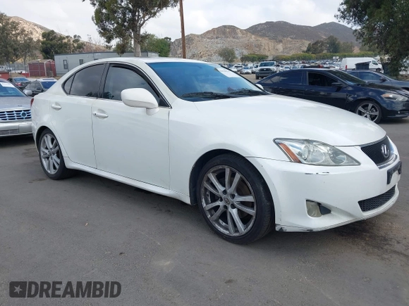 2007 Lexus IS with VIN JTHBK262072030183, listed as a IAAI auction lot 42136154 with 161,916 mi miles. Bid and sale history available at carsss.com. Image 1.
