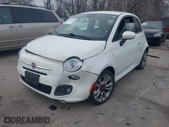 2015 FIAT 500 Sport with VIN 3C3CFFBR3FT509185, listed as a IAAI auction lot 41739081 with 23,555 mi miles. Bid and sale history available at carsss.com. Image 17.