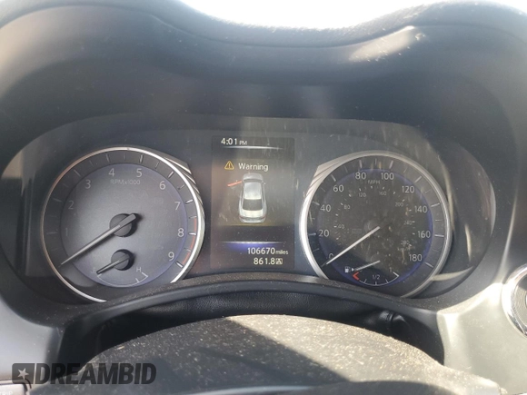2014 Infiniti Q50 Premium with VIN JN1BV7AP2EM677469, listed as a Copart auction lot 61627125 with 106,670 mi miles and Salvage title. Bid and sale history available at DreamBid. Image 9.