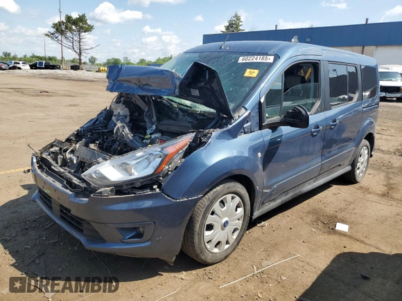 2021 Ford Transit Connect XLT with VIN NM0GE9F24M1487133, listed as a Copart auction lot 60224185 with 26,631 mi miles and Clean title. Bid and sale history available at DreamBid. Image 1.