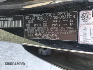 2011 Kia Forte LX with VIN KNAFT4A2XB5344592, listed as a Copart auction lot 42009505 with 161,120 mi miles and Clean Title. Bid and sale history available at carsss.com. Image 12.