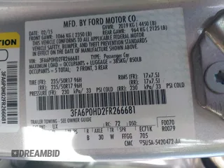 2015 Ford Fusion SE z VIN 3FA6P0HD2FR266681, wystawiony jako IAAI lot #42218460 z przebiegiem 140 353 mil mil oraz . Historia ofert i sprzedaży dostępna na DreamBid. Obrazek 9.