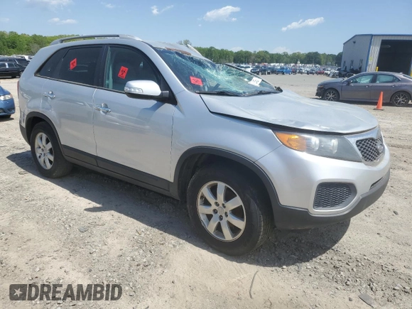 2013 Kia Sorento LX with VIN 5XYKT4A22DG327426, listed as a Copart auction lot 52212045 with 153,820 mi miles and Salvage Title. Bid and sale history available at carsss.com. Image 4.