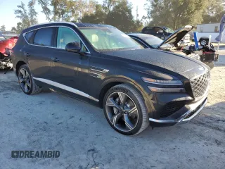 2025 Genesis GV80 Prestige with VIN KMUHEESC3SU218547, listed as a Copart auction lot 81136884 with 5,619 mi miles and Salvage Title. Bid and sale history available at DreamBid. Image 4.