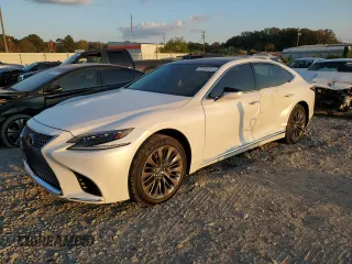 2018 Lexus LS with VIN JTHC5LFF9J5000318, listed as a Copart auction lot 77924194 with 121,302 mi miles and Salvage Title. Bid and sale history available at carsss.com. Image 1.