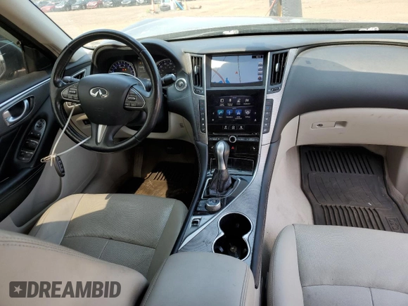 2015 Infiniti Q50 Premium with VIN JN1BV7AR9FM414737, listed as a Copart auction lot 62088065 with 118,668 mi miles and Salvage title. Bid and sale history available at DreamBid. Image 8.