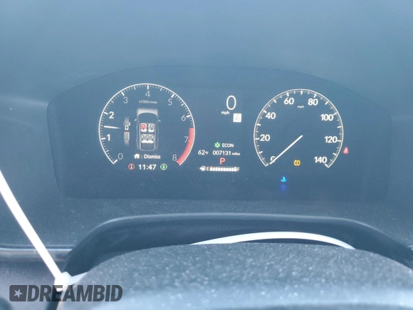 2025 Honda CR-V LX with VIN 5J6RS3H22SL002398, listed as a Copart auction lot 86980104 with 7,131 mi miles and Salvage Title. Bid and sale history available at DreamBid. Image 9.