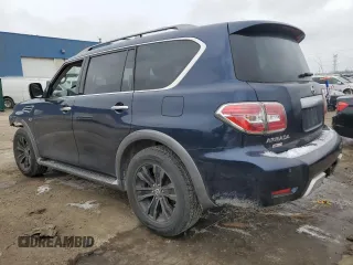 2018 Nissan Armada Platinum with VIN JN8AY2NE8J9730401, listed as a Copart auction lot 44050385 with 77,305 mi miles and Salvage Title. Bid and sale history available at carsss.com. Image 2.