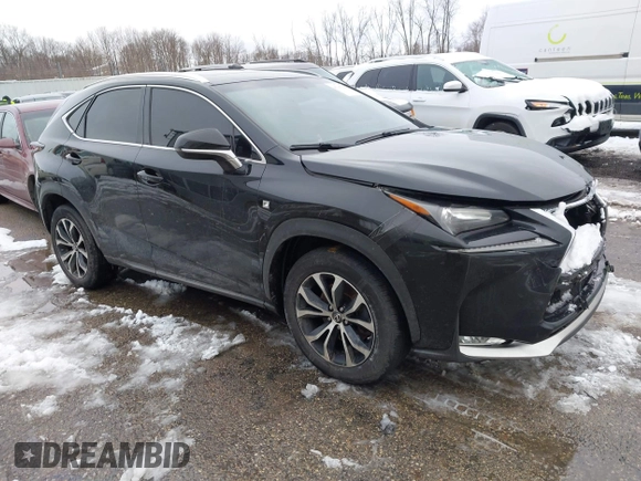 2015 Lexus NX 200t with VIN JTJBARBZ8F2011960, listed as a IAAI auction lot 41167158 with Not Provided miles. Bid and sale history available at carsss.com. Image 1.