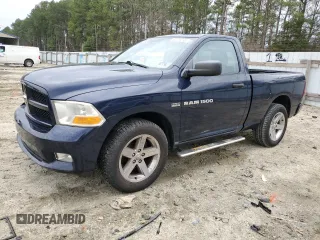 2012 Ram 1500 Express with VIN 3C6JD7AT9CG222909, listed as a Copart auction lot 50376295 with 95,257 mi miles and Salvage Title. Bid and sale history available at carsss.com. Image 1.