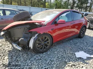 2022 Tesla Model X with VIN 7SAXCBE55NF336342, listed as a Copart auction lot 48550733 with 0 mi miles. Bid and sale history available at carsss.com. Image 1.
