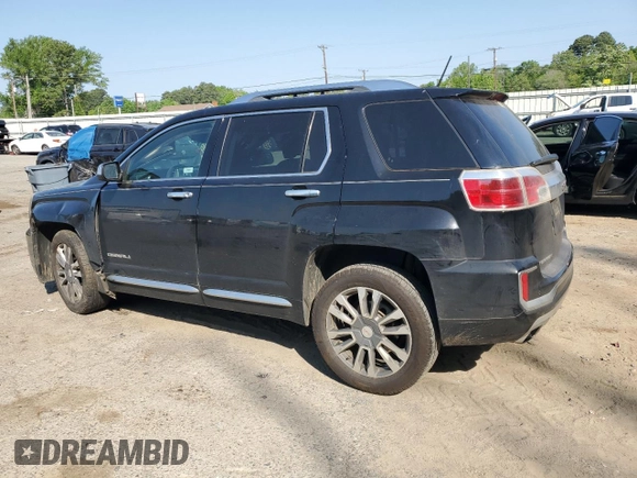 2017 GMC Terrain Denali with VIN 2GKFLRE31H6284173, listed as a Copart auction lot 53386815 with 107,478 mi miles and Salvage title. Bid and sale history available at DreamBid. Image 2.